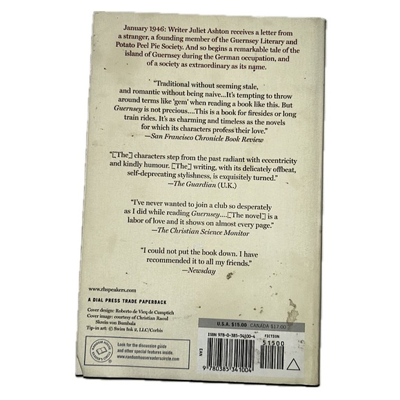 THE GUERNSEY LITERARY AND POTATO PEEL PIE SOCIETY by Mary Anne Schaffer 📚 book - Picture 2 of 7